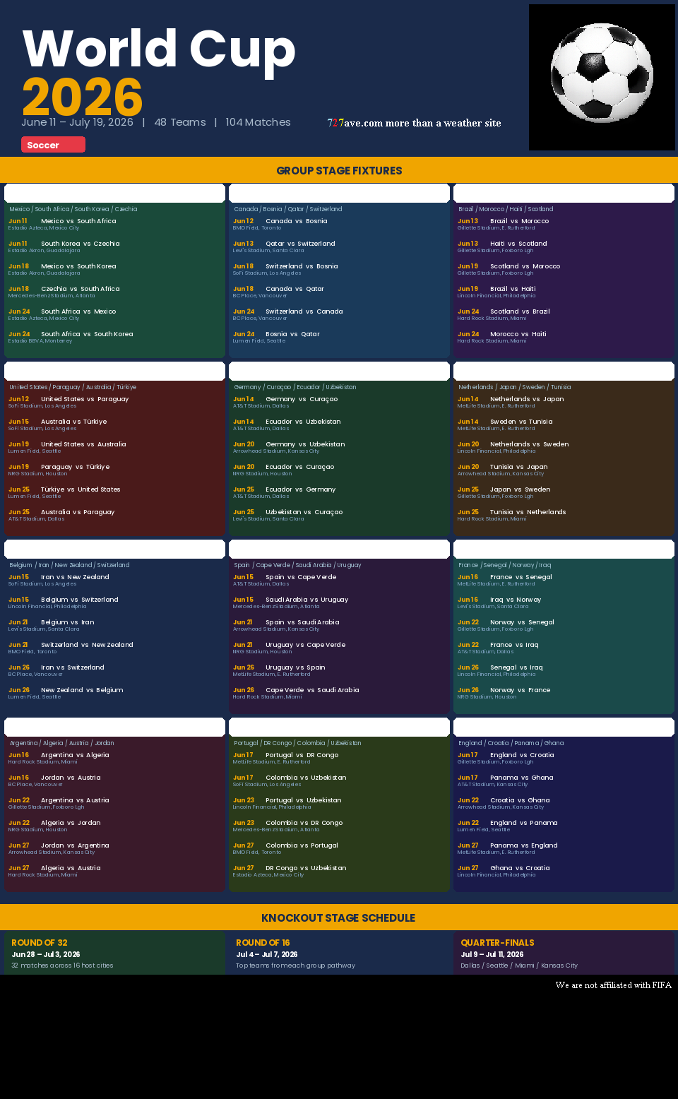 World Cup 2026 Schedule Poster